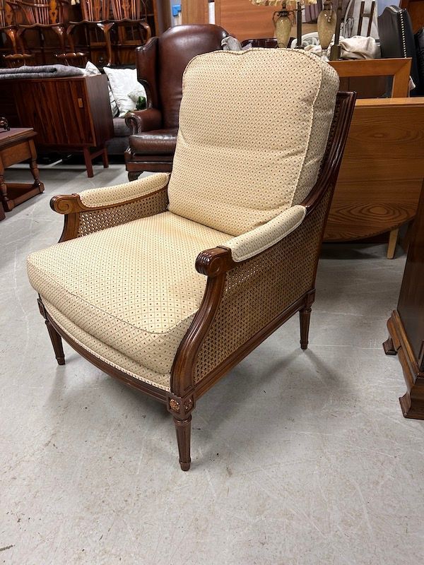Stunning, Wesley Barrell French Style Bergere Double Cane Armchair