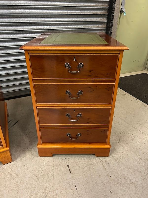 Reproduction Yew Wood Filing Cabinet