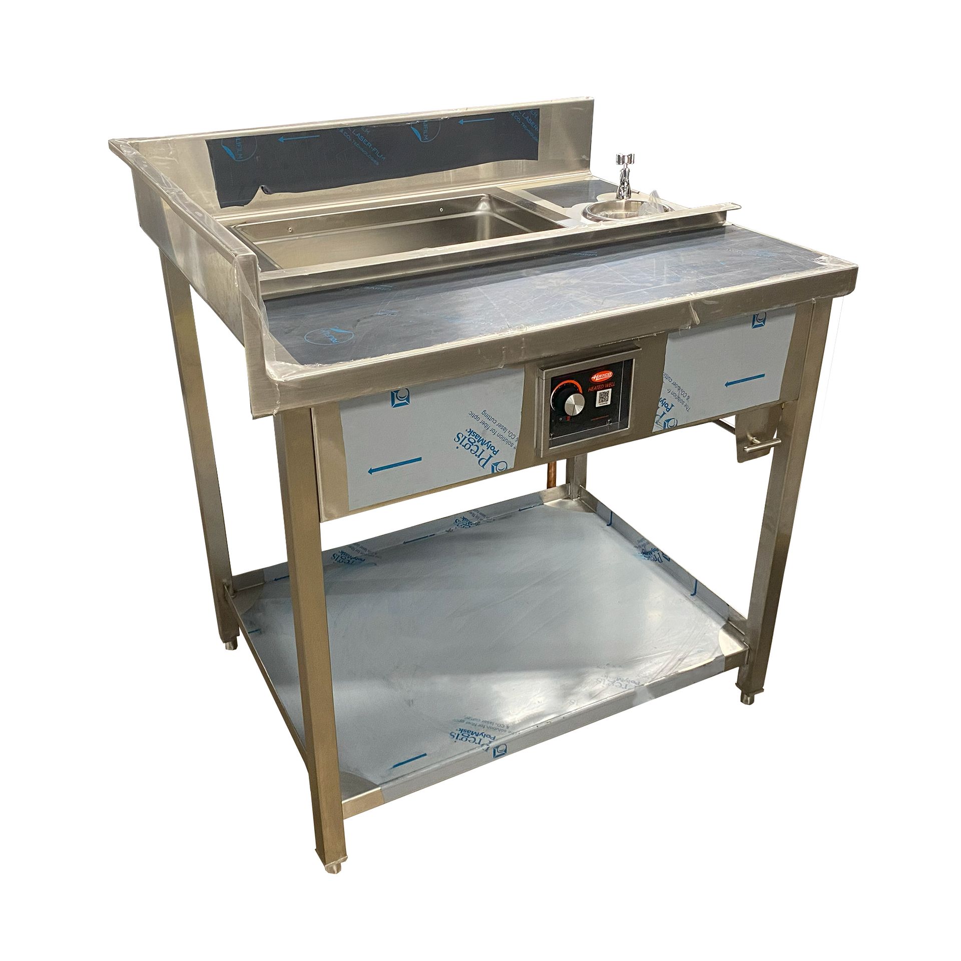 Angled Photo of Expo Table with Dipper Well and Undershelf