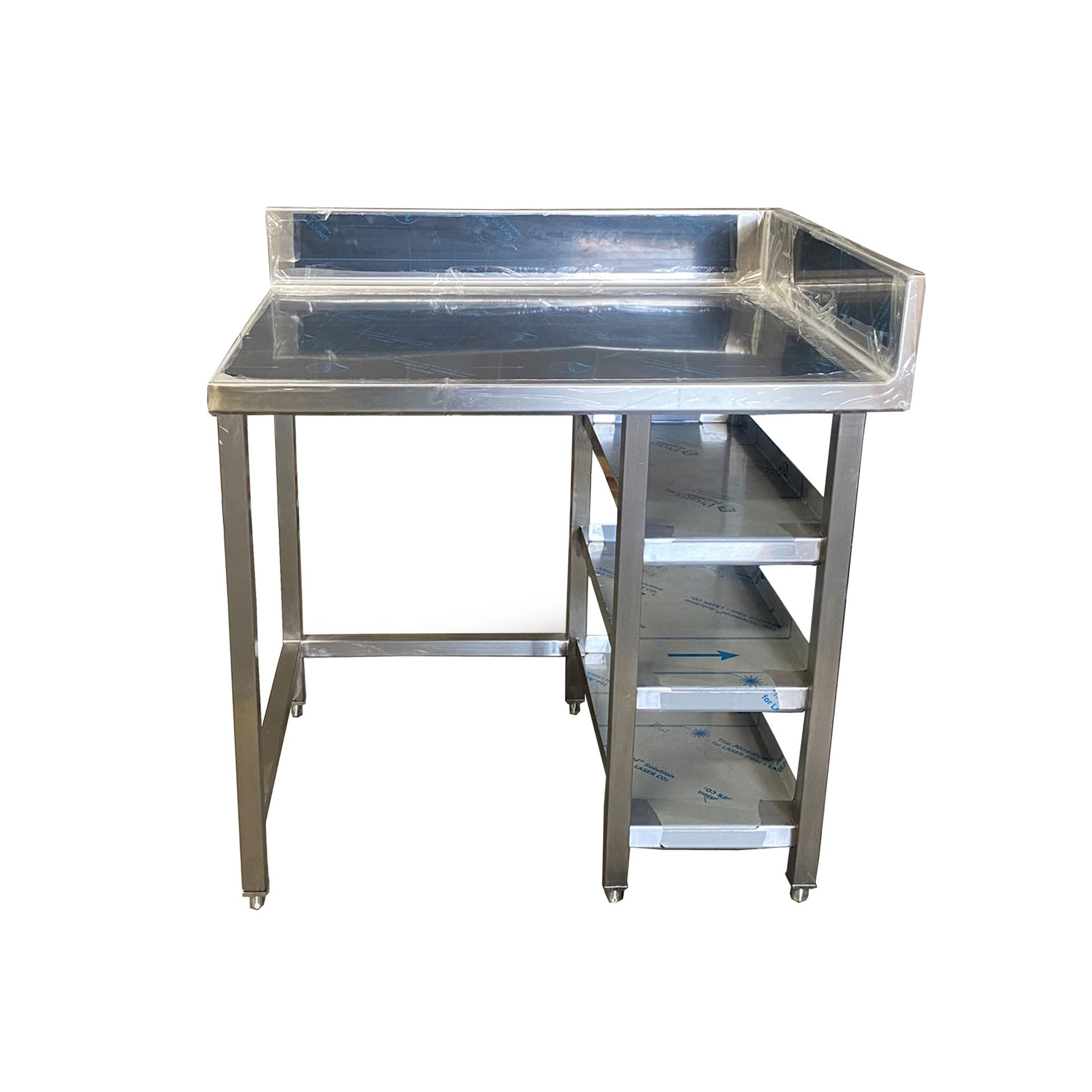 Photo of Stainless Steel Worktable with side undershelves