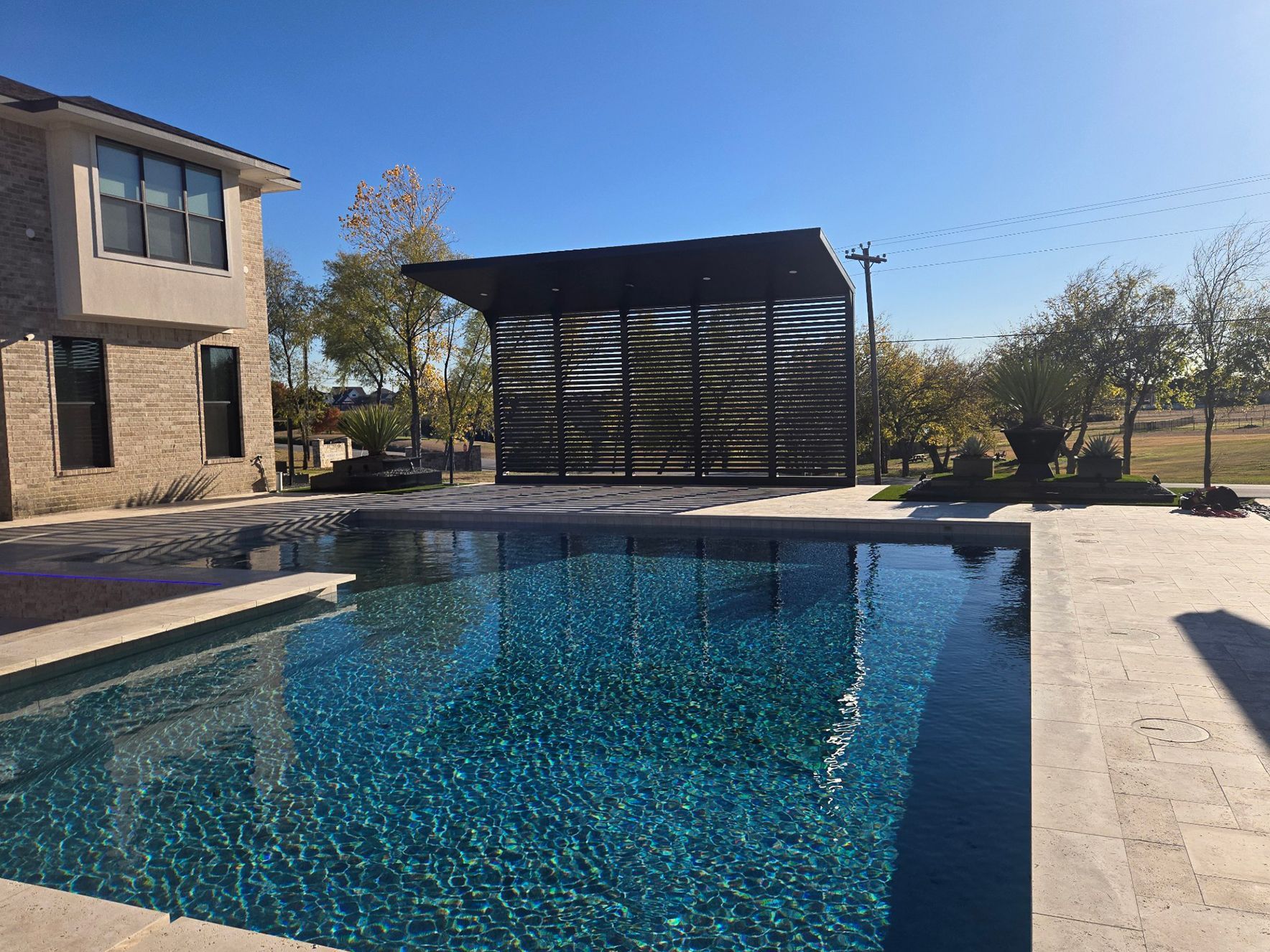 Photo of residential metal fabricated pool patio cover