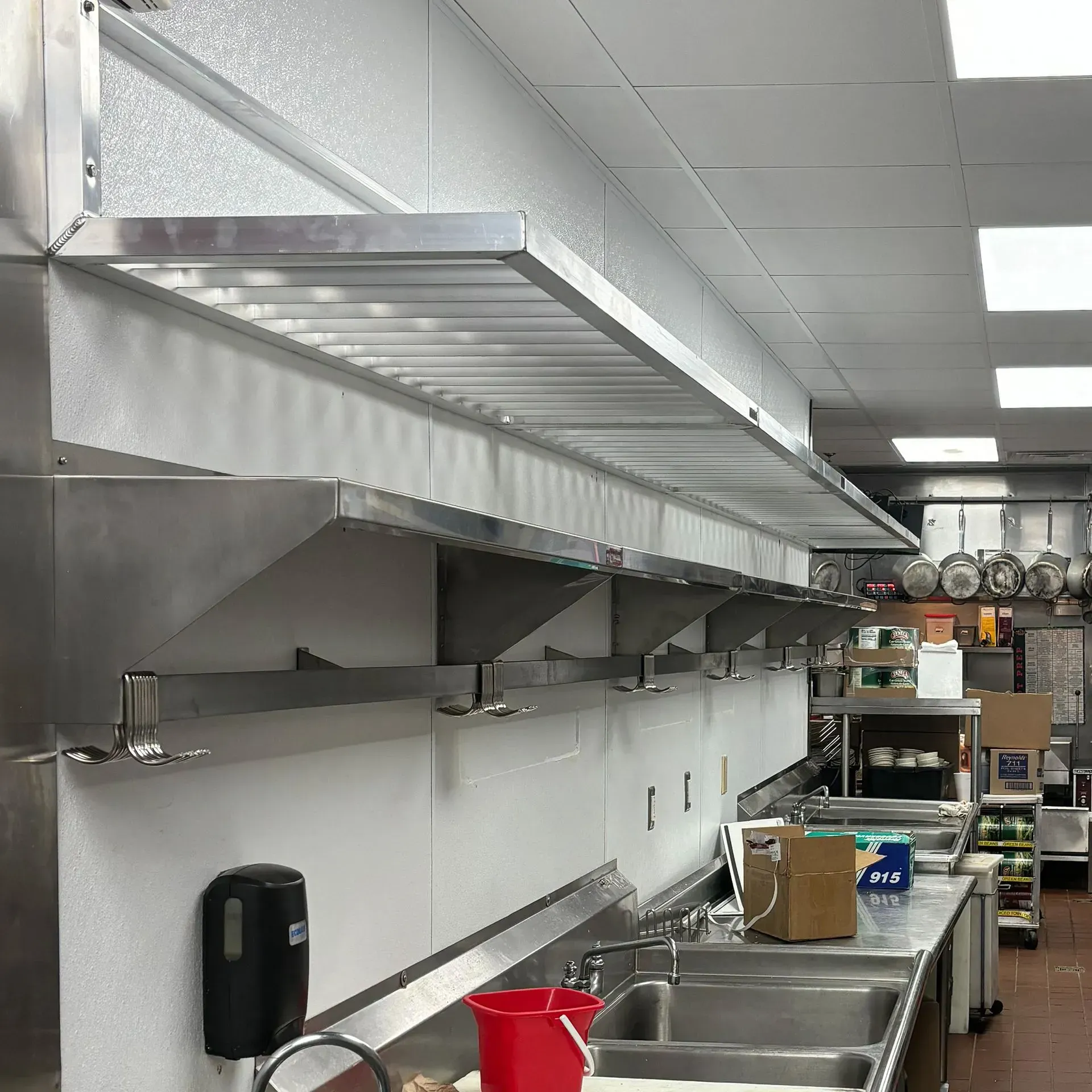 Photo of Stainless Steel  Dunnage Shelves installed at Texas Roadhouse