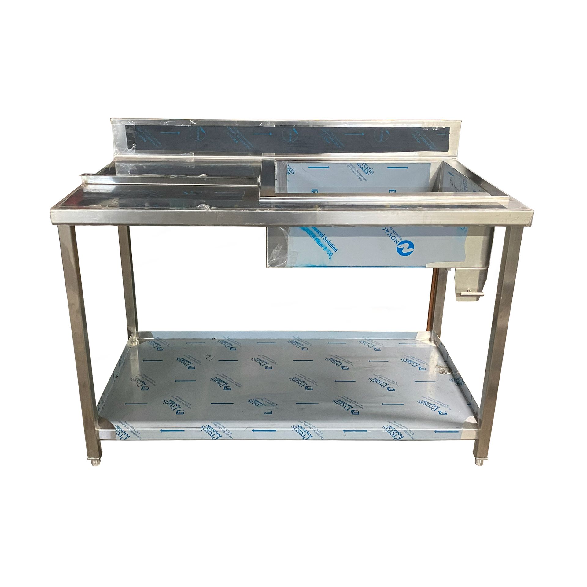 Photo of Expo Table with Tray Lock, double ice bath, and undershelf