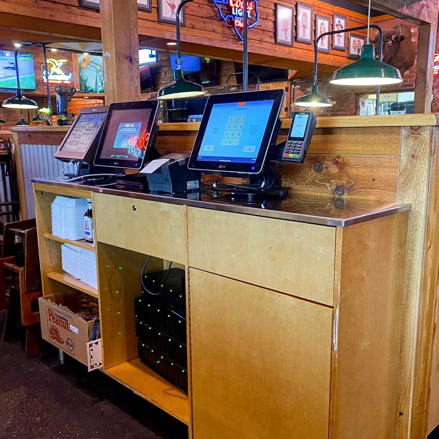 Photo of Stainless Steel Countertop installed on a POS Station 