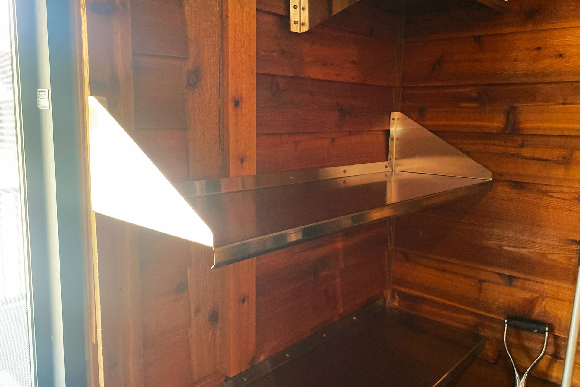 Photo of Stainless steel shelves fabricated and installed by Integrus Fabricated