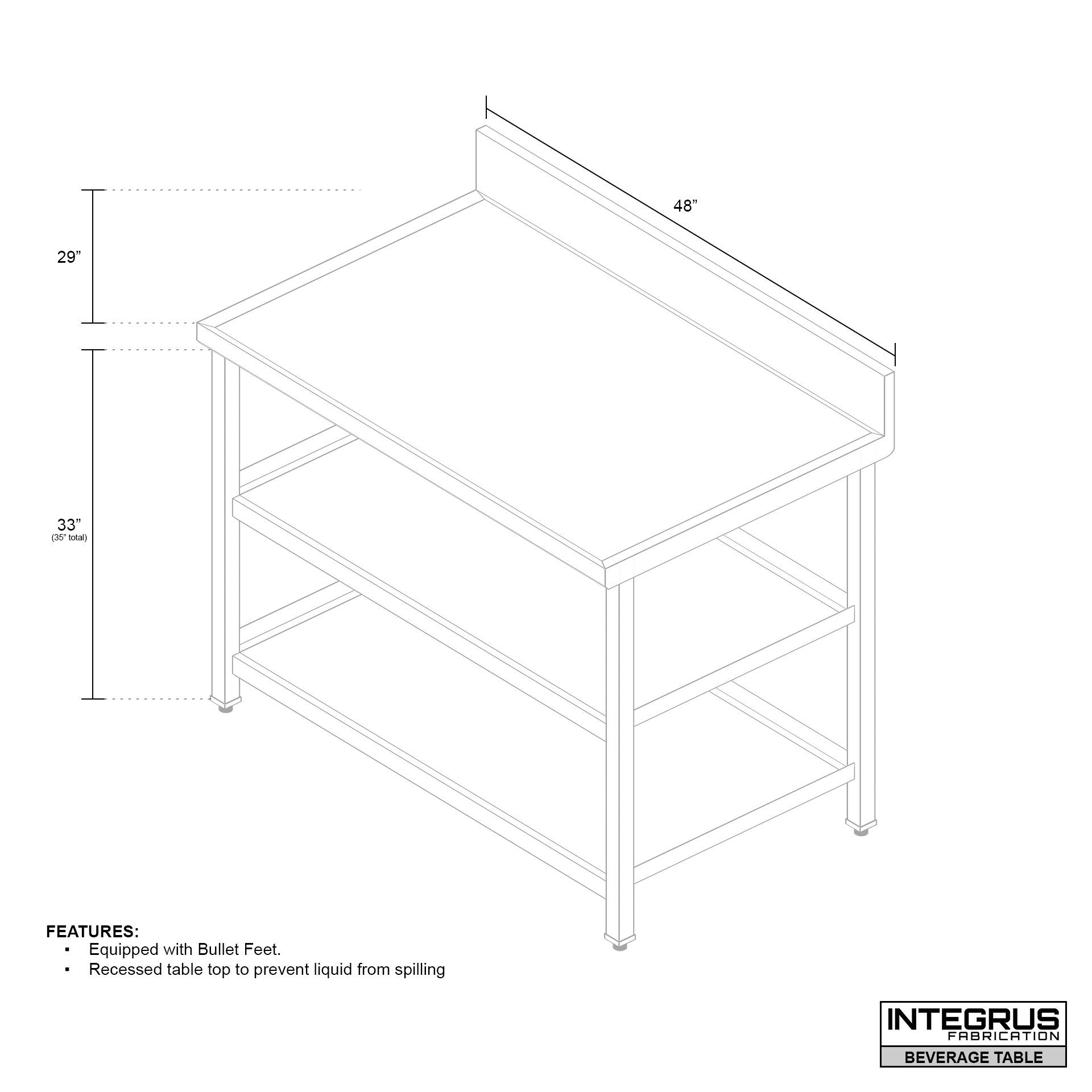 Photo of Stainless Steel Industrial Beverage Table, designed for a drink machine