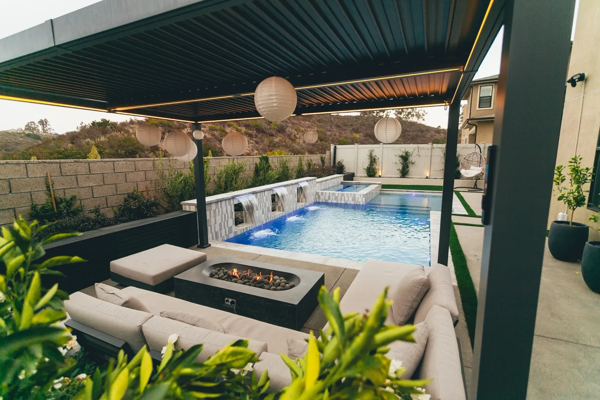 custom pool in Miramar, San Diego by Develoscapes.