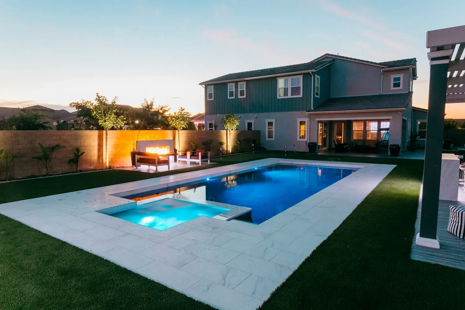 Custom pool and landscape construction by Develoscapes