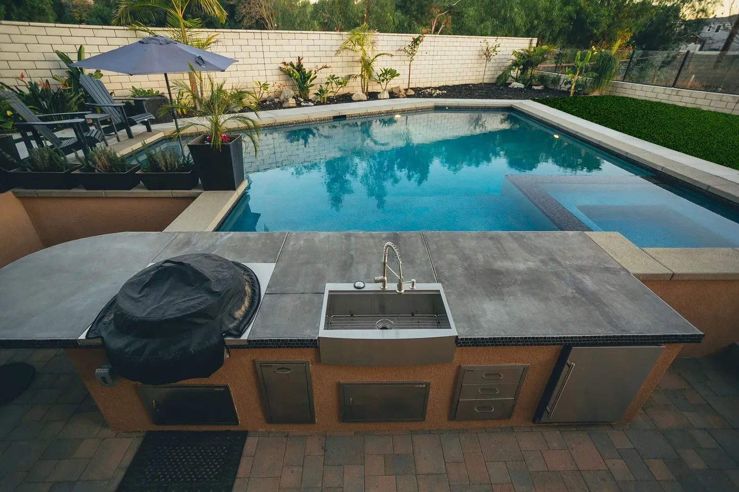 Custom pool and landscape construction by Develoscapes
