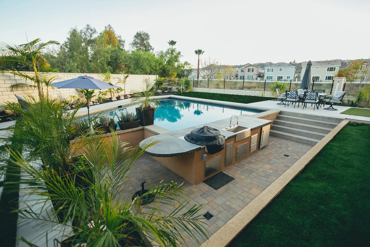 Custom pool and landscape construction by Develoscapes