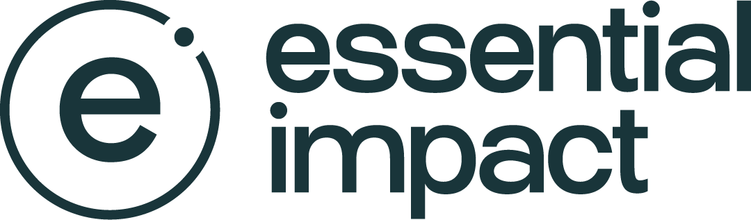 A logo for e essential impact is shown on a white background.