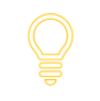 A yellow light bulb icon on a white background.