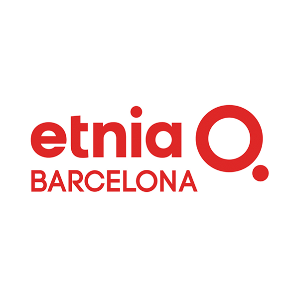 Un logo rosso per Etnia Barcelona su sfondo bianco.