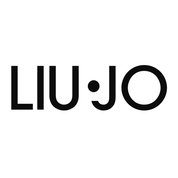 Un logo in bianco e nero per Liu Jo su uno sfondo bianco.
