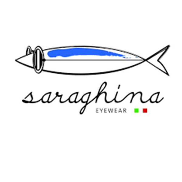 Un logo per un'azienda chiamata saraghina eyewear