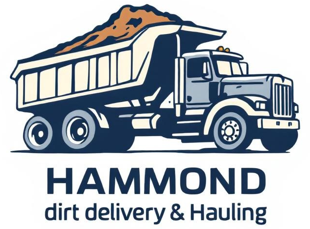 Blue dump truck hauling dirt with 