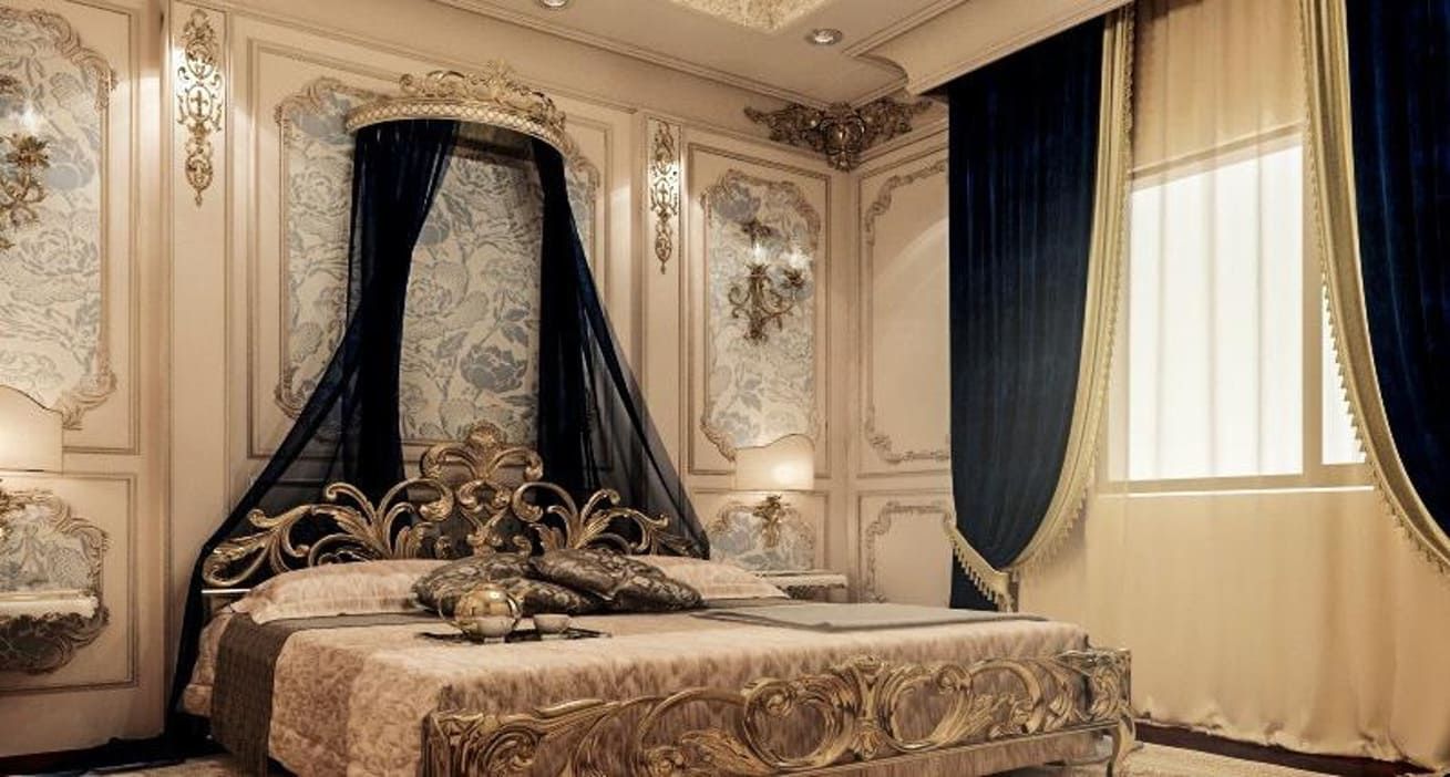 A living room with a lot of furniture and a chandelier