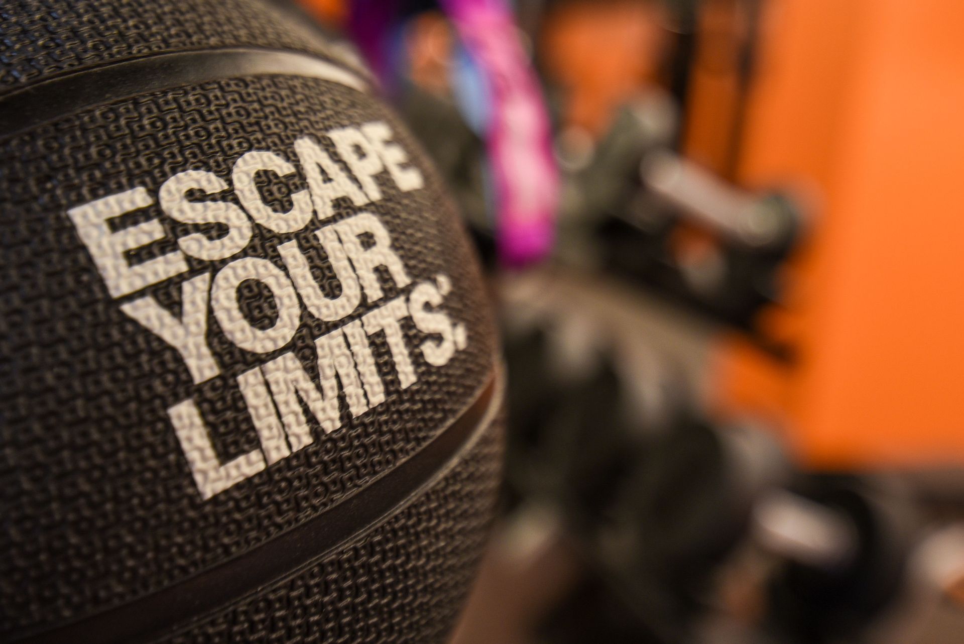 Black medicine ball with 