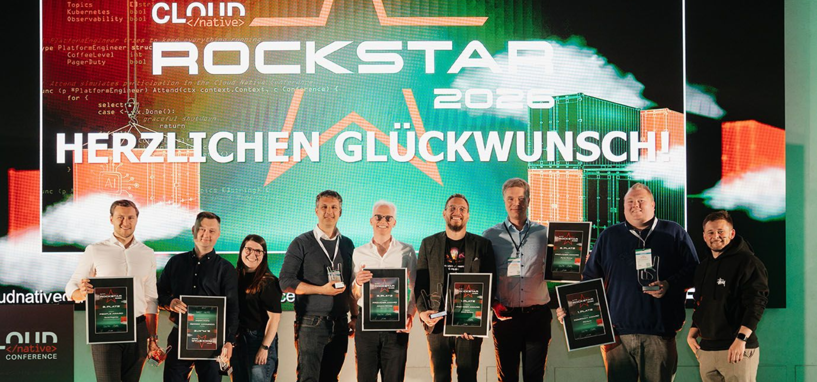Cloud Native Rockstars 2026 award winners photo from Cloud Native Conference 2026