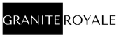 Un logo noir et blanc pour granite royale.
