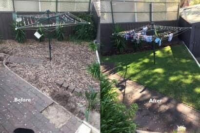 Before and After of Lawn 2 — River Lawn in Mareeba, QLD