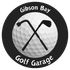 a black and white logo for gibson bay golf garage