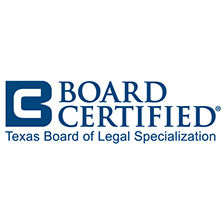 a logo for board certified texas board of legal specialization for John Wilson