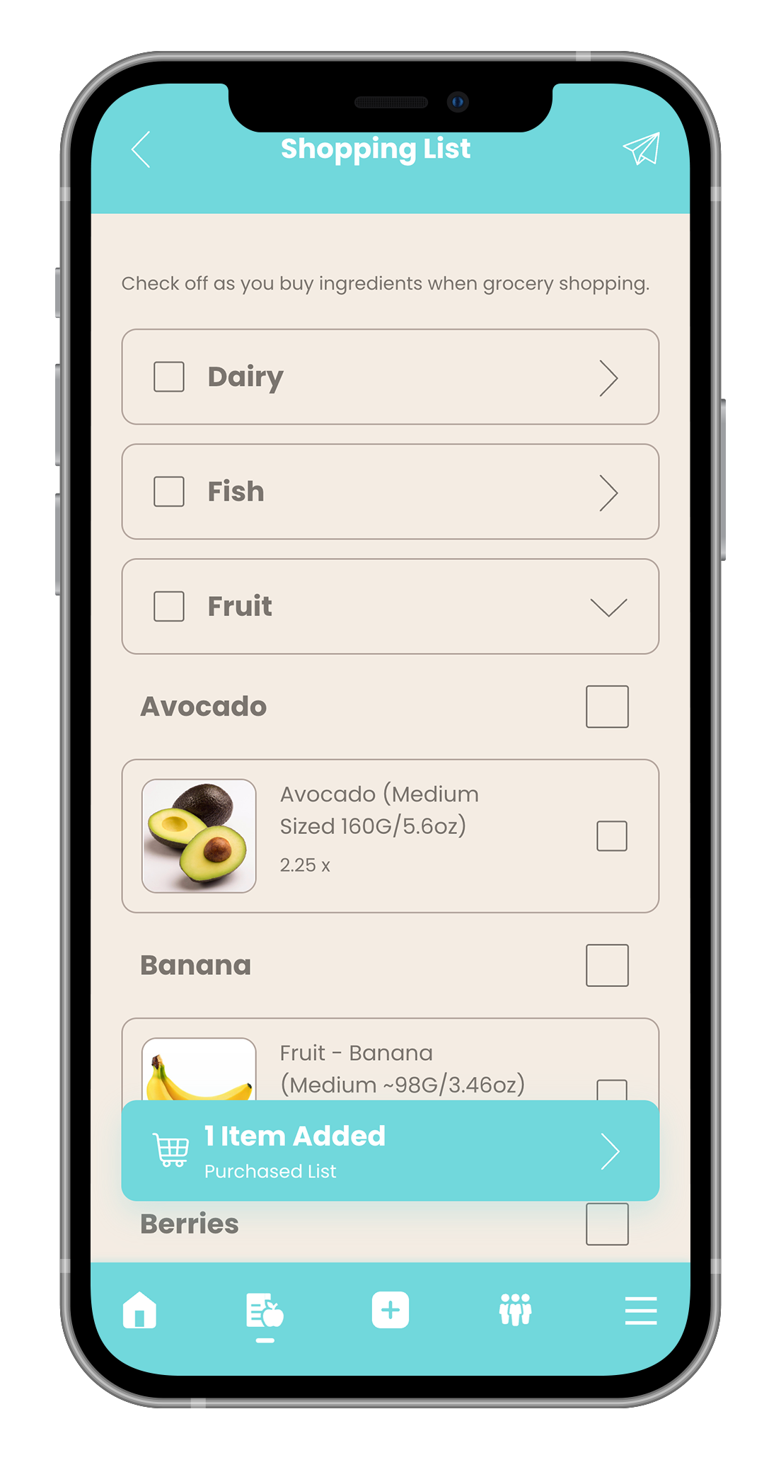 A cell phone with a shopping app open on it.