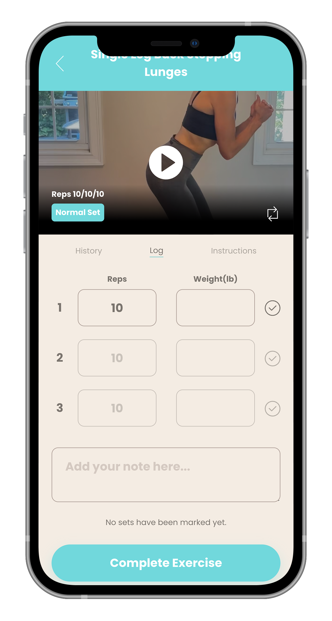 A cell phone with a video of a woman doing exercises on it.