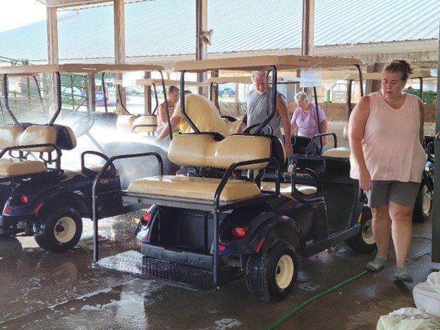 Cleaning Golf Carts