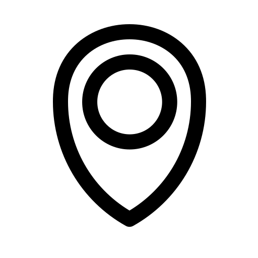 A map pin with a circle in the middle free icon