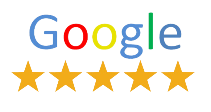 A google logo with five stars on it