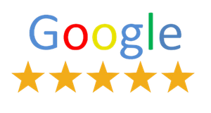A google logo with five stars on it