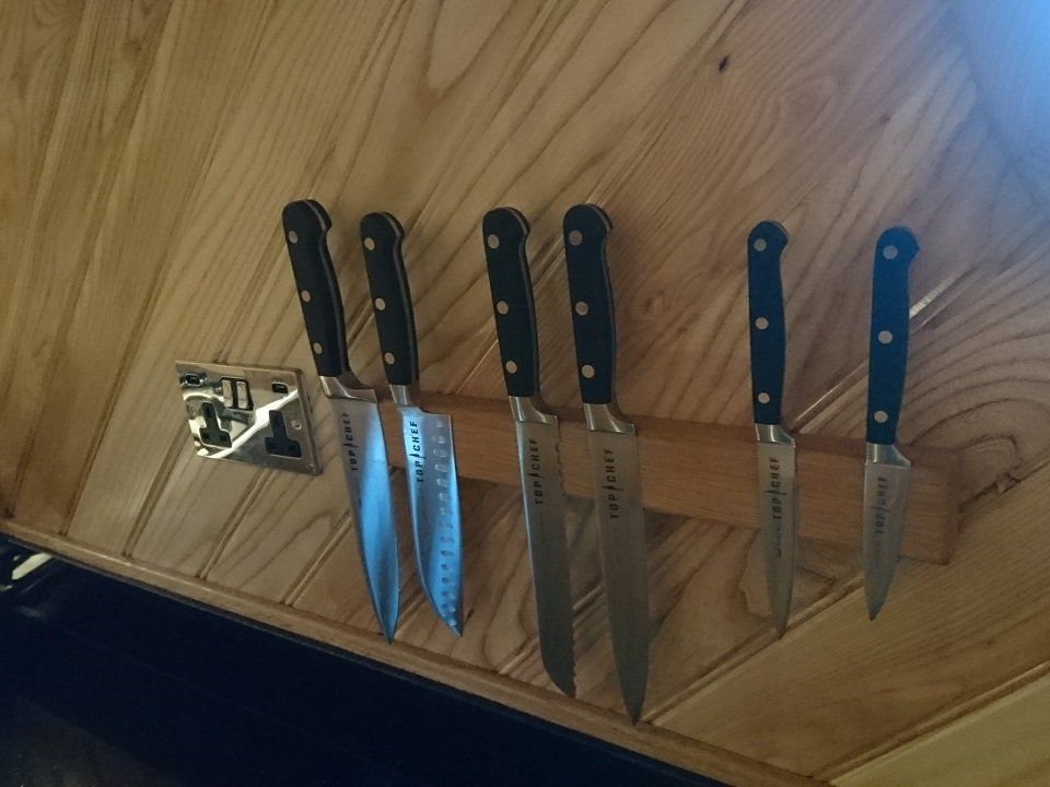Narrowboat All Right Now kitchen knife rack