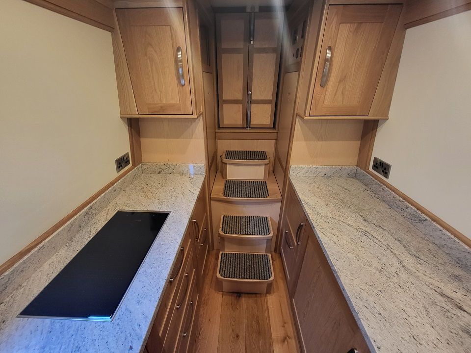 Avatea steps to stern out from galley