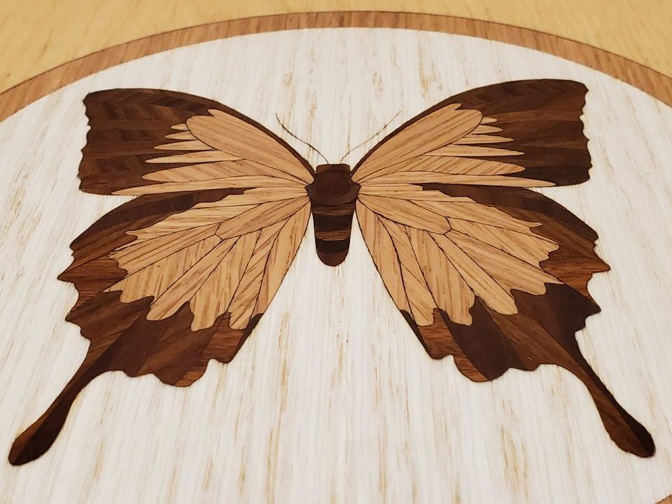 Flutterby parquetry inset in dinette table
