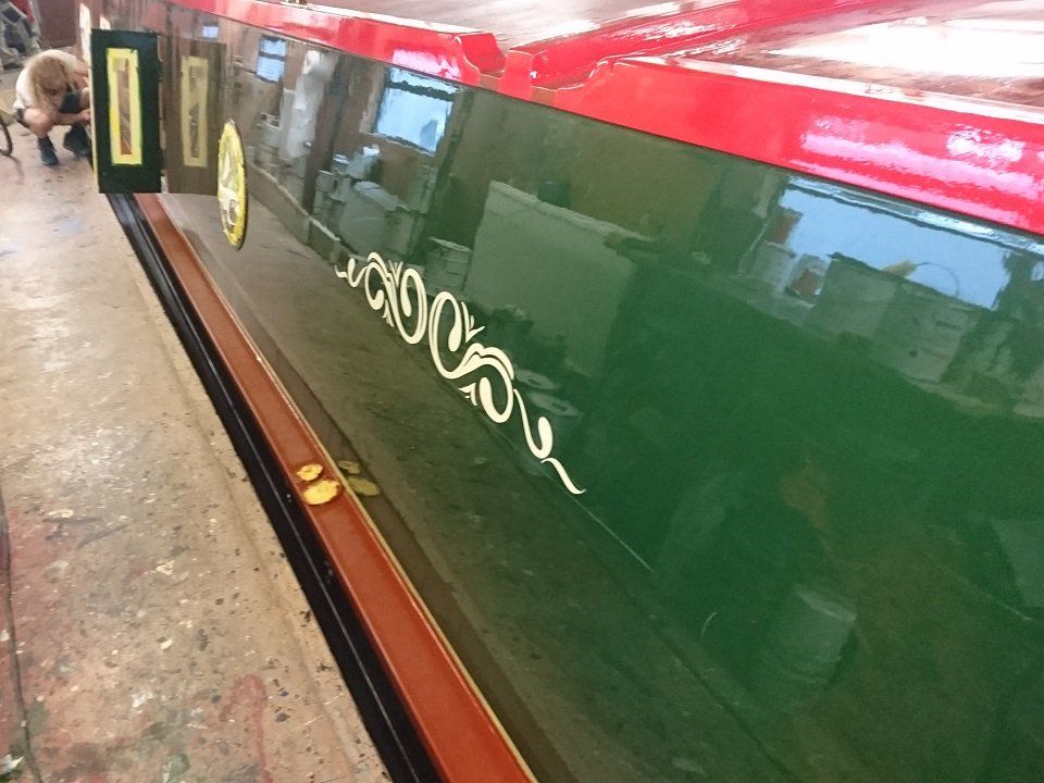 Narrowboat Jenny Rose in painting bay