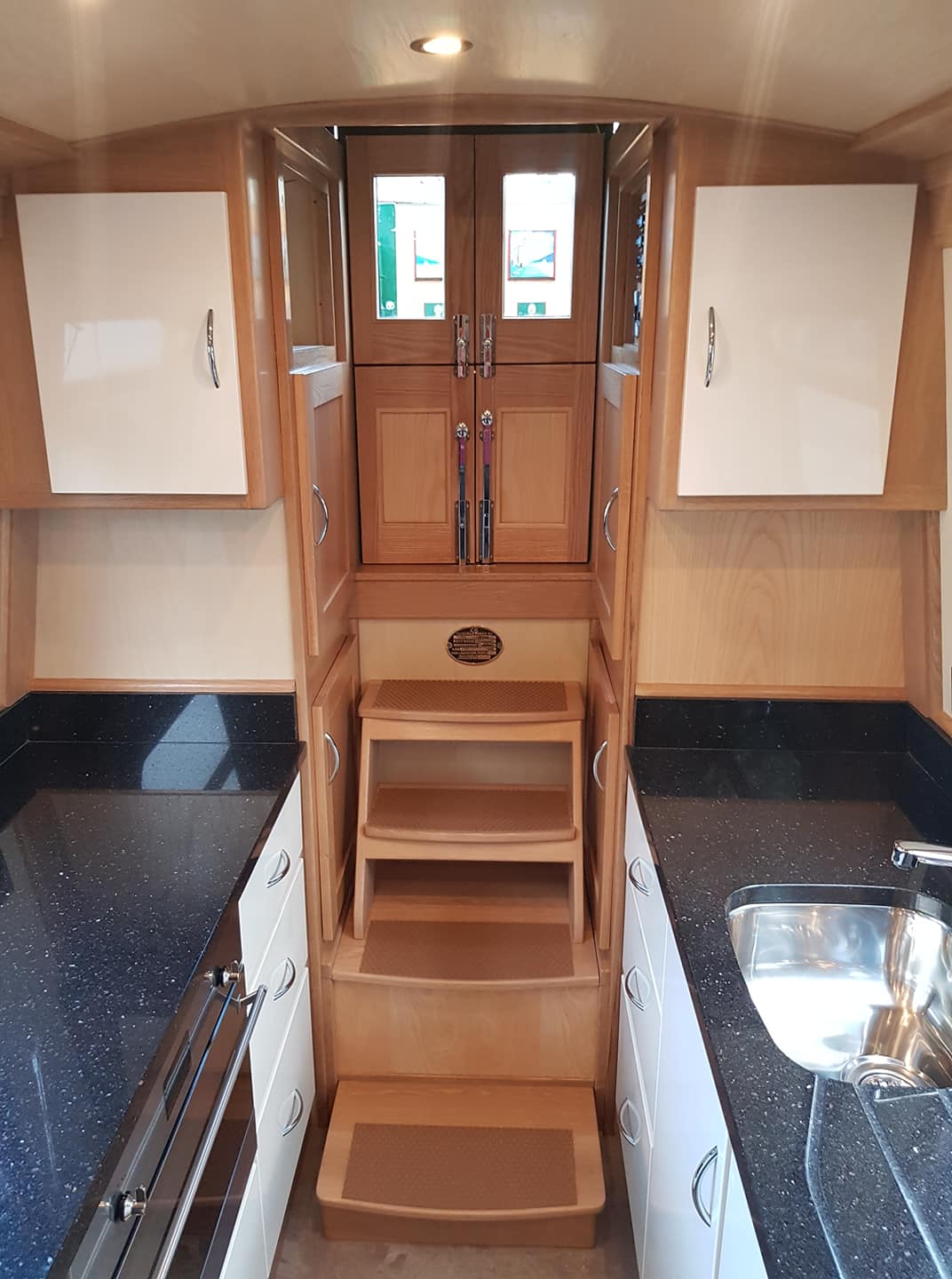 Narrowboat Serenity galley to stern view