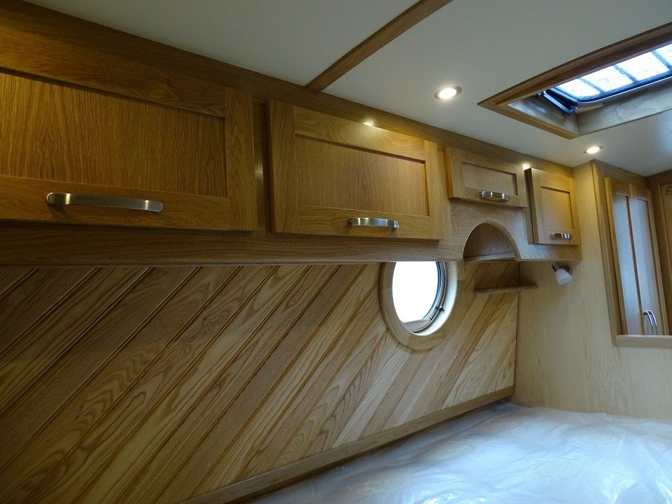 Narrowboat Timeless bedroom and high level cupboards