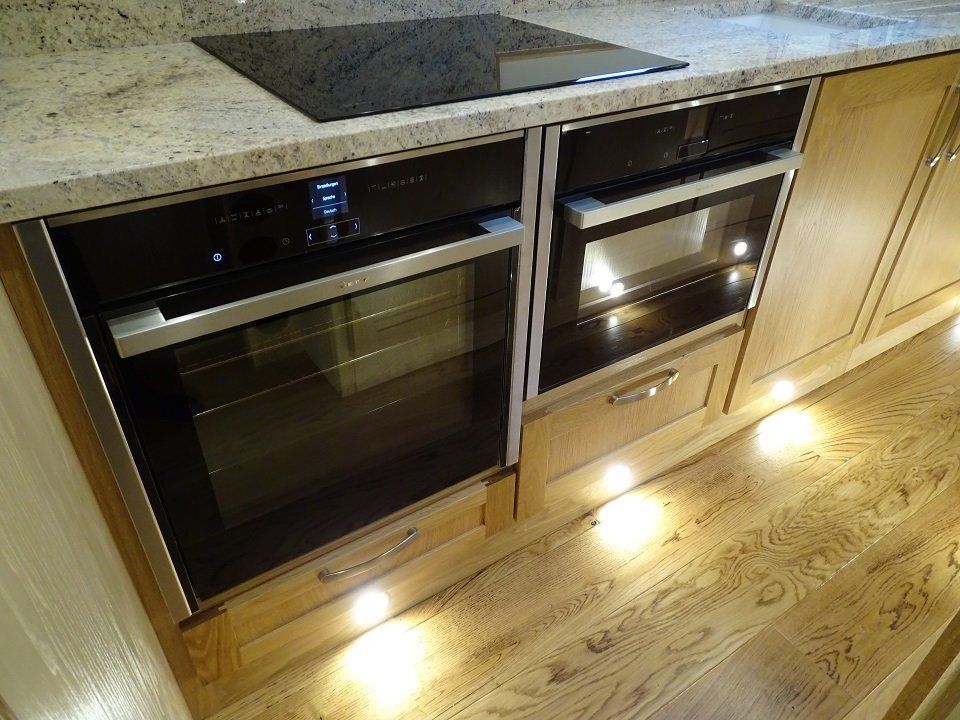 Narrowboat Timeless galley with NEFF appliances