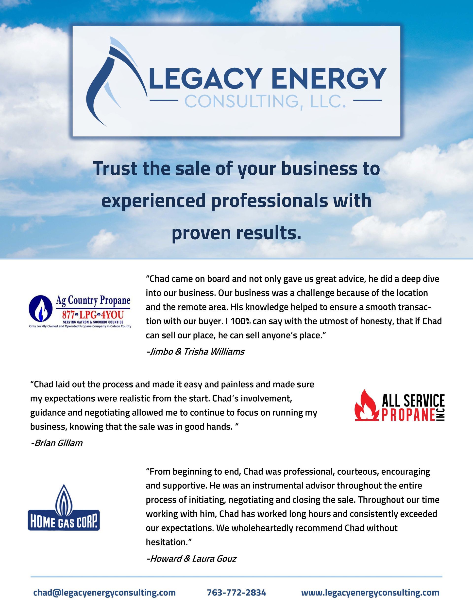Legacy Energy Consulting Ad Cloud Testimonials