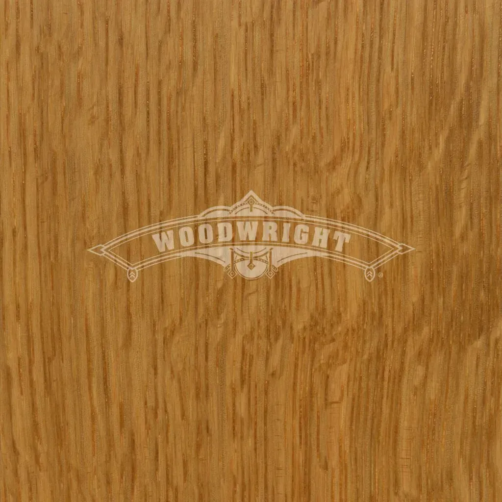Close-up of oak wood grain with a faded 