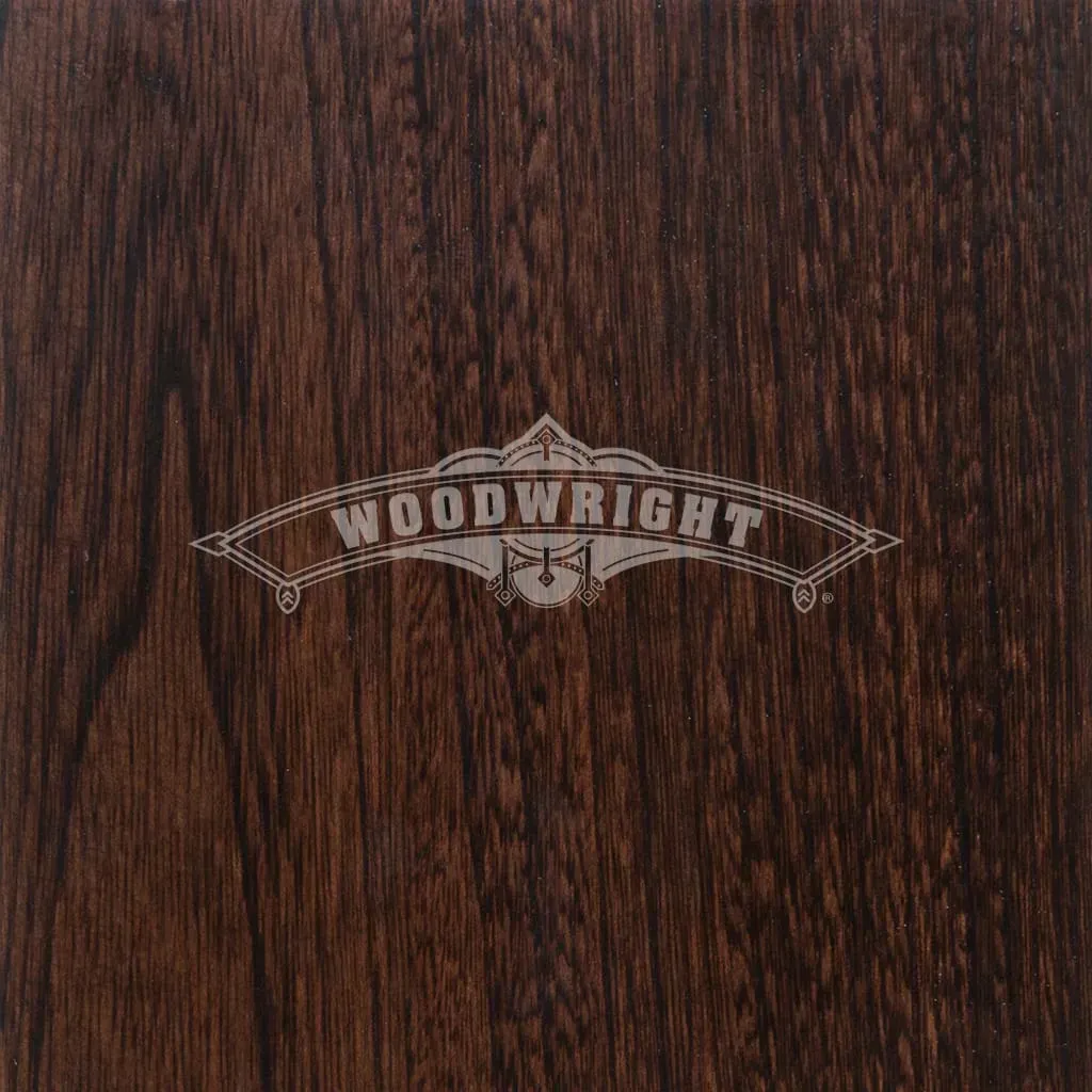 Dark wood grain texture with the word 
