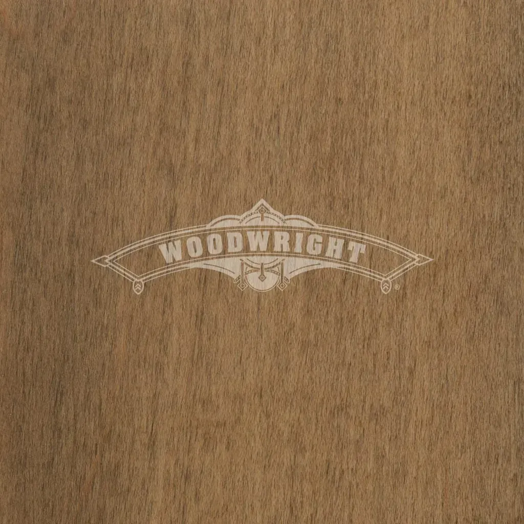 Logo for Woodwright, white text on a brown textured background.