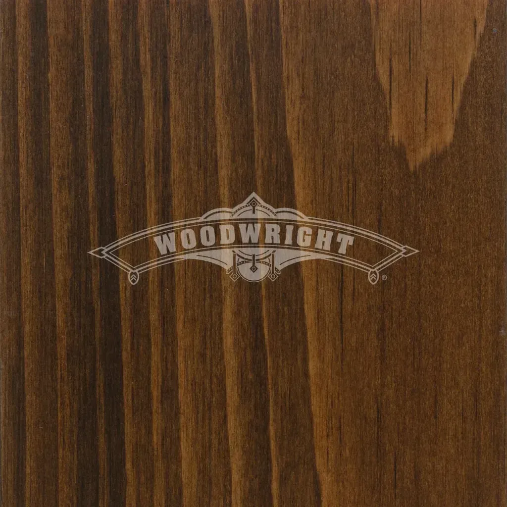 Dark brown stained wood with 