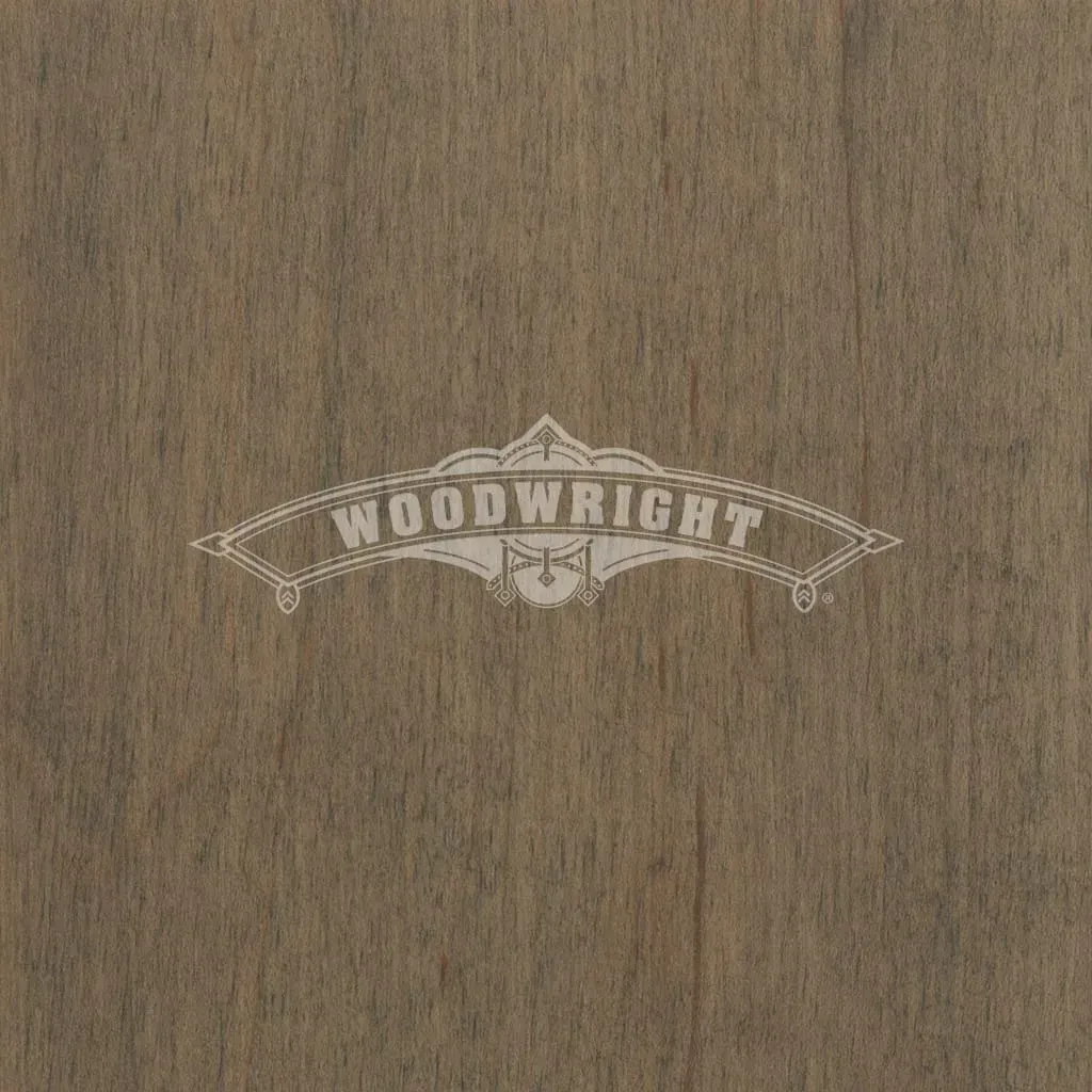 Woodwright logo on a brown wood grain background.