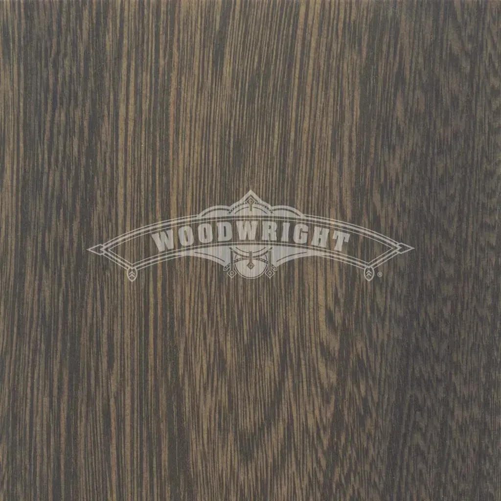 Woodwright logo on a dark wood grain background.