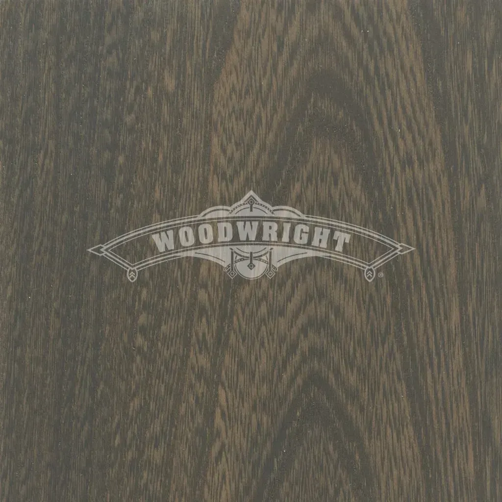 Woodwright logo on a dark wood grain background.