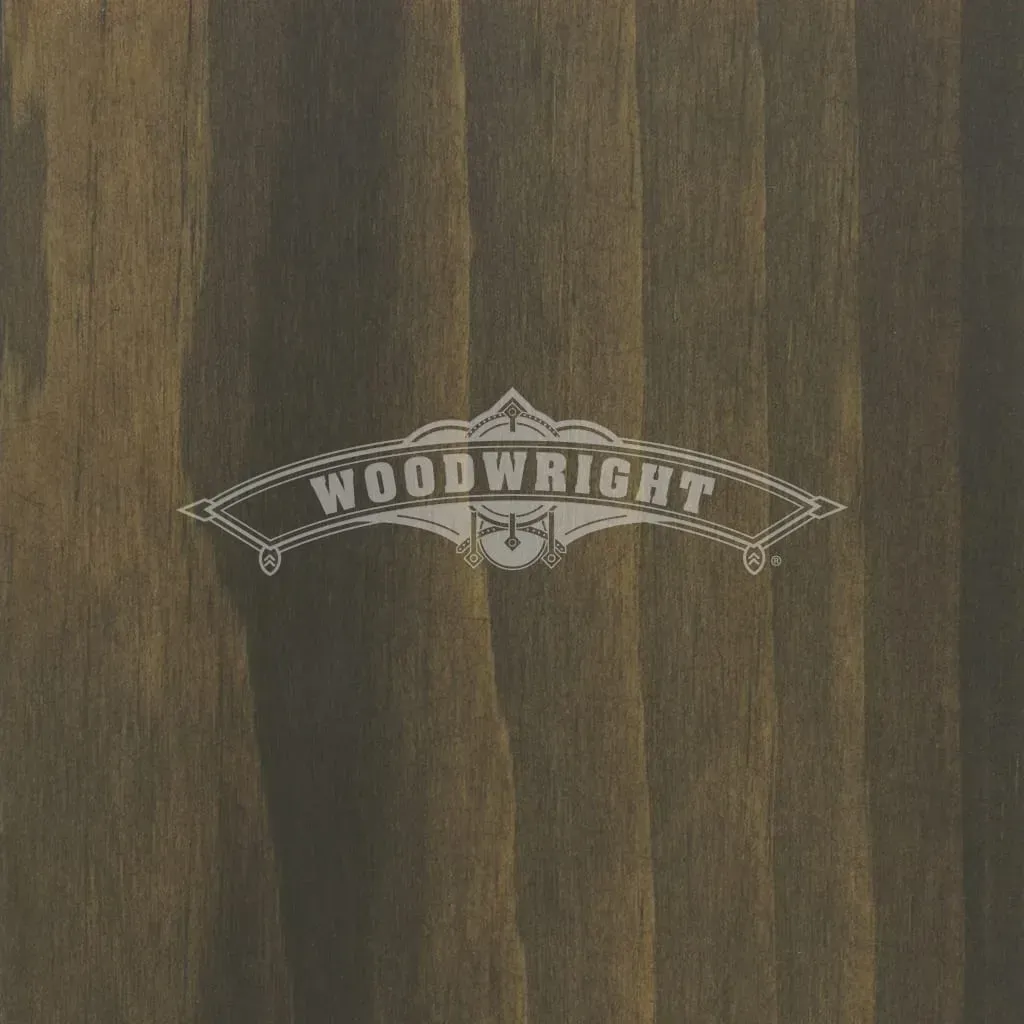 Woodwright logo on a woodgrain background.