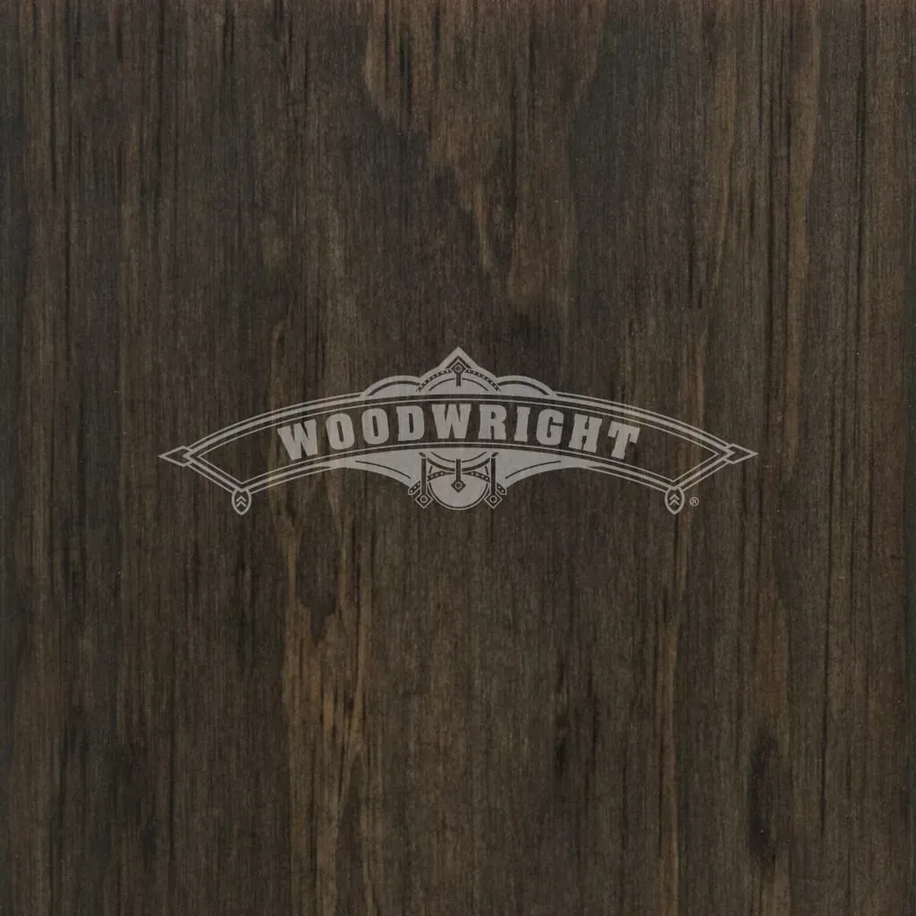 Logo on a dark wood grain background: 